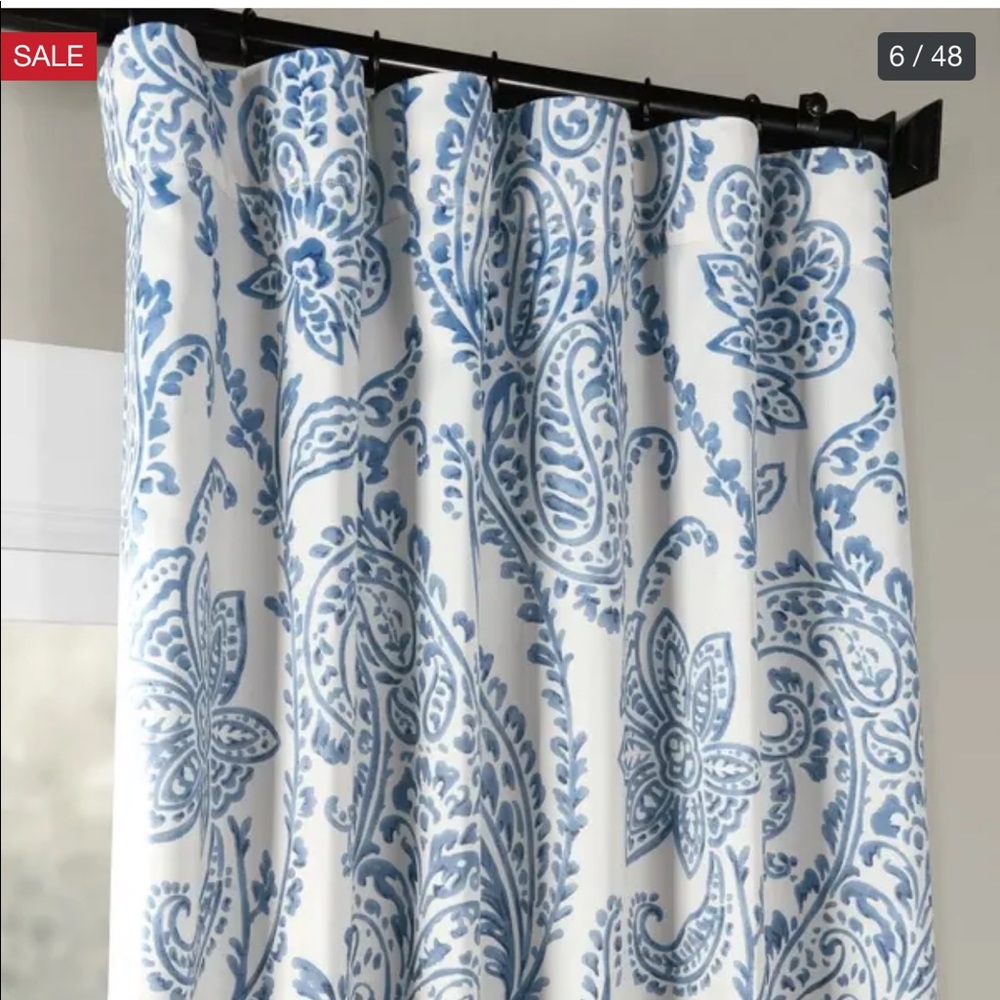 108 inch curtain panels.  3 sets of 2. Fabulous quality fabric, heavy in weight.